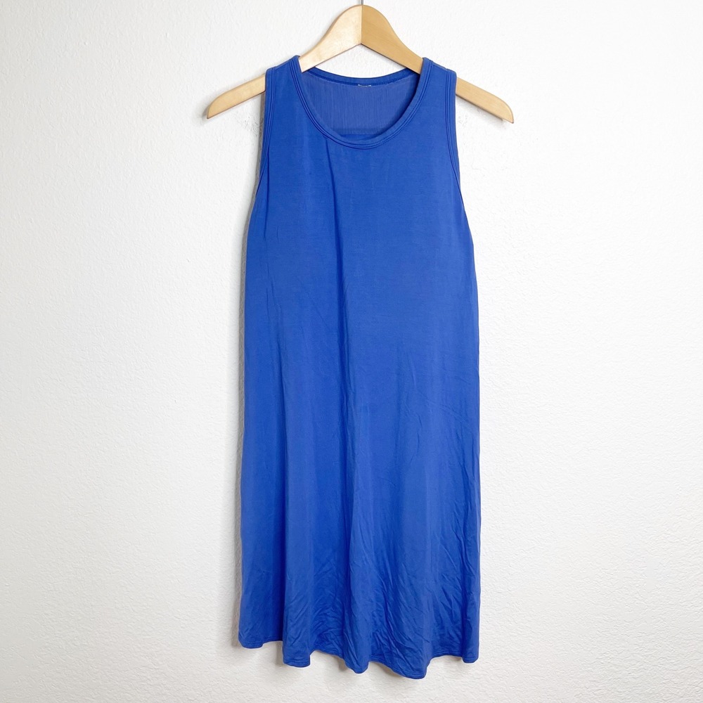 Shebird‎ Blue Sleeveless Built-in Bra Dress with Pockets Size M/L Modal Blend